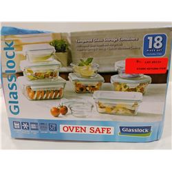 TEMPERED GLASS STORAGE CONTAINERS 18 PIECE SET