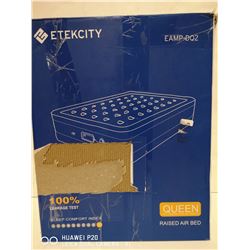 ETEKCITY QUEEN SIZE RAISED AIR BED.