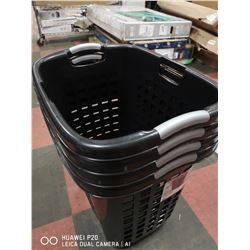 LOT OF 4 NEW BLACK STERILITE LAUNDRY HAMPERS