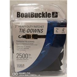 2" HEAVY DUTY RATCHET TIE-DOWNS. 4FT LONG