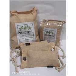 LOT OF 5 YUKOOL REUSABLE AIR PURIFYING BAGS.