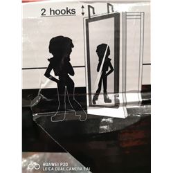 OVER THE DOOR MIRROR WITH HOOKS 14"W X 50"H