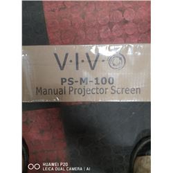 VIV PS-M-100 MANUAL PROJECTOR SCREEN.