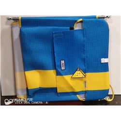 BLUE & YELLOW FOLDING COT
