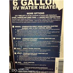 6 GALLON RV WATER HEATER.