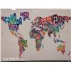 Image 1 : 32" X 22" THE WORLD IN WORDS PRINT