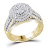 Image 1 : Round Diamond Bridal Wedding Ring Band Set 1 Cttw 10kt Yellow Gold - REF-60K9Y