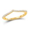 Image 1 : Womens Round Diamond Chevron Stackable Band Ring 1/6 Cttw 10kt Yellow Gold - REF-17F5W