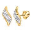 Image 1 : Womens Round Diamond Cluster Earrings 1/6 Cttw 10kt Yellow Gold - REF-12X9A