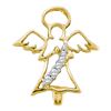 Image 1 : Womens Round Diamond Praying Guardian Angel Pendant 1/20 Cttw 10kt Yellow Gold - REF-6M5H