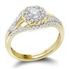 Image 1 : Round Diamond Bridal Wedding Ring Band Set 1/4 Cttw 10kt Yellow Gold - REF-30M9H