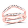 Image 1 : Womens Round Diamond Wedding Wrap Ring Guard Enhancer 1/4 Cttw 14kt Rose Gold - REF-26W9K