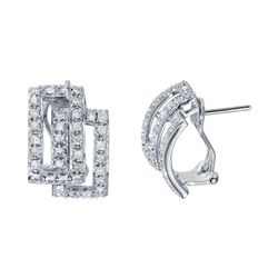 0.92 CTW Diamond Earrings 14K White Gold - REF-69M3F