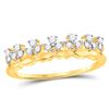 Image 1 : Womens Round Diamond Stackable Band Ring 1/4 Cttw 14kt Yellow Gold - REF-24K9Y