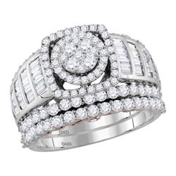 Round Diamond Bridal Wedding Ring Band Set 2-1/2 Cttw 14kt Two-tone Gold - REF-151W5K