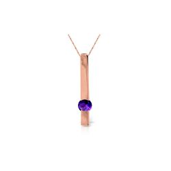 Genuine 0.25 ctw Amethyst Necklace 14KT Rose Gold - REF-25F4Z
