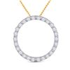 Image 1 : Womens Round Diamond Circle Outline Pendant 1/2 Cttw 14kt Yellow Gold - REF-35H9R