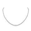 Image 1 : Womens Round Diamond Graduated Cluster Tennis Necklace 2-1/3 Cttw 14kt White Gold - REF-236M9H