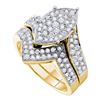 Image 1 : Round Diamond Bridal Wedding Ring Band Set 1 Cttw 14kt Yellow Gold - REF-102K9Y