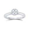 Image 1 : Round Diamond Cluster Bridal Wedding Engagement Ring 1/4 Cttw 14kt White Gold - REF-31N9F