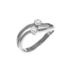 Genuine 0.20 ctw Diamond Anniversary Ring 14KT White Gold - REF-63W3Y