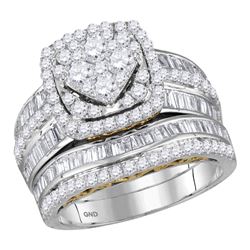 Round Diamond Bridal Wedding Ring Band Set 2 Cttw 14kt Two-tone Gold - REF-134M5H