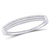 Image 1 : Womens Round Diamond 3-Row Bangle Bracelet 3 Cttw 14kt White Gold - REF-241R5X