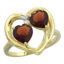 2.60 CTW Garnet Ring 10K Yellow Gold - REF-23V7R