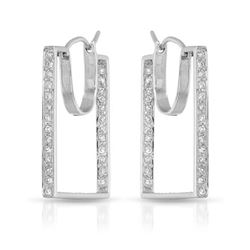 0.56 CTW Diamond Earrings 14K White Gold - REF-53F9N