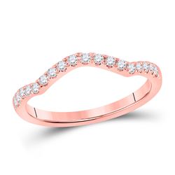 Womens Round Diamond Wedding Curved Enhancer Band 1/5 Cttw 10kt Rose Gold - REF-16Y9N