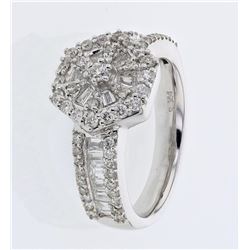 1.15 CTW Diamond & Diamond Ring 18K White Gold - REF-145K6W