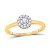 Image 1 : Womens Round Diamond Solitaire Halo Promise Ring 1/4 Cttw 10kt Yellow Gold - REF-20X9A