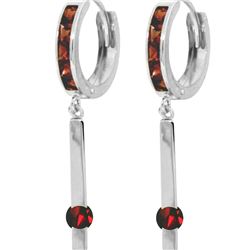 Genuine 1.35 ctw Garnet Earrings 14KT White Gold - REF-66P2H