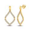 Image 1 : Womens Round Diamond Dangle Earrings 1/2 Cttw 10kt Yellow Gold - REF-19K5Y
