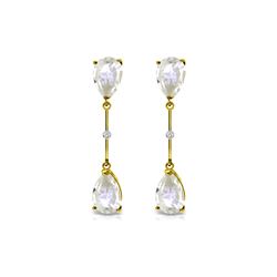 Genuine 6.01 ctw White Topaz & Diamond Earrings 14KT Yellow Gold - REF-42Z4N