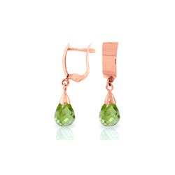 Genuine 2.5 ctw Peridot Earrings 14KT Rose Gold - REF-22M3T