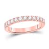 Image 1 : Womens Round Diamond Wedding Single Row Band 1/2 Cttw 14kt Rose Gold - REF-41M5H