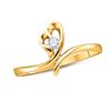 Image 1 : Womens Round Diamond Heart Promise Ring 1/20 Cttw 14kt Yellow Gold - REF-15W5K
