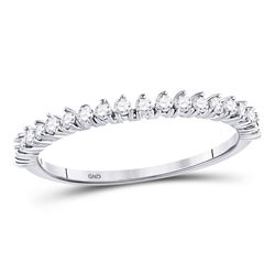 Womens Round Diamond Stackable Band Ring 1/4 Cttw 10kt White Gold - REF-14Y9N