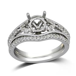 0.32 CTW Diamond Wedding Ring Set 14K White Gold - REF-43M7F