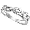 Image 1 : Womens Round Diamond Chain Crossover Band Ring 1/12 Cttw 10kt White Gold - REF-14F5W
