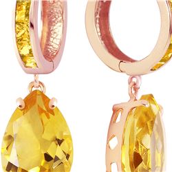 Genuine 13.2 ctw Citrine Earrings 14KT Rose Gold - REF-68Z7N