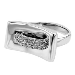 0.42 CTW Diamond Ring 18K White Gold - REF-104H8M