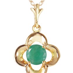 Genuine 0.55 ctw Emerald Necklace 14KT Yellow Gold - REF-25H4X