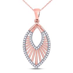 Womens Round Diamond Modern Geometric Fashion Pendant 1/6 Cttw 10kt Rose Gold - REF-10W5K