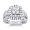 Image 1 : Round Diamond Bridal Wedding Ring Band Set 1-3/4 Cttw 14kt White Gold - REF-120M5H
