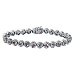 2.48 CTW Ruby & Diamond Bracelet 14K White Gold - REF-183H9M