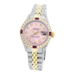 Rolex Pre-owned 26mm Womens Custom Pink Two Tone - REF-530M2R