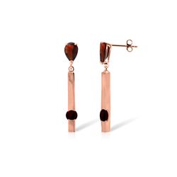 Genuine 4.25 ctw Garnet Earrings 14KT Rose Gold - REF-54P6H