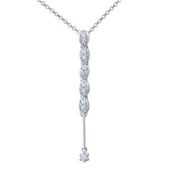 0.11 CTW Diamond Necklace 14K White Gold - REF-14M3F